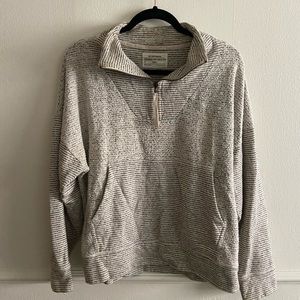 REI striped 1/4 zip sweater
